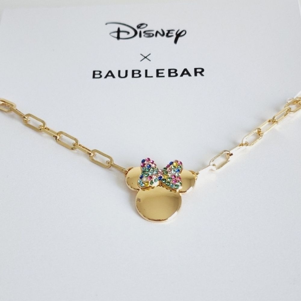 Disney X Baublebar Minnie Mouse Multi-Colored‎  Rhinestone Necklace